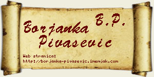 Borjanka Pivašević vizit kartica
